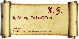 Nyáry Zoltána névjegykártya